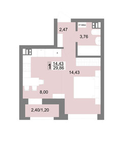 Квартира 30 м², 1-комнатная - изображение 1