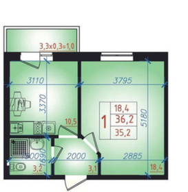 32 м², 1-комнатная квартира 3 300 000 ₽ - изображение 56