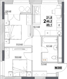 73 м², 3-комнатная квартира 10 800 000 ₽ - изображение 121