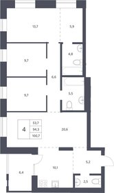 Квартира 100,7 м², 4-комнатная - изображение 1