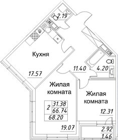 Квартира 68,2 м², 2-комнатная - изображение 1