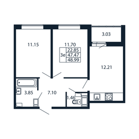 49,4 м², 2-комнатная квартира 7 780 000 ₽ - изображение 84