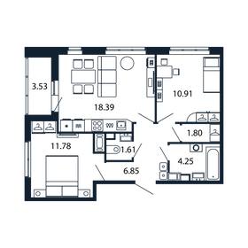 50 м², 2-комнатная квартира 13 803 888 ₽ - изображение 84