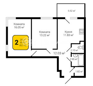 66 м², 2-комнатная квартира 7 925 000 ₽ - изображение 30