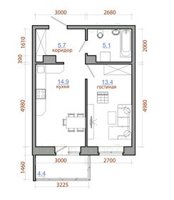 44 м², 2-комнатная квартира 5 350 000 ₽ - изображение 22