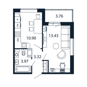 33,3 м², 1-комнатная квартира 5 868 888 ₽ - изображение 64