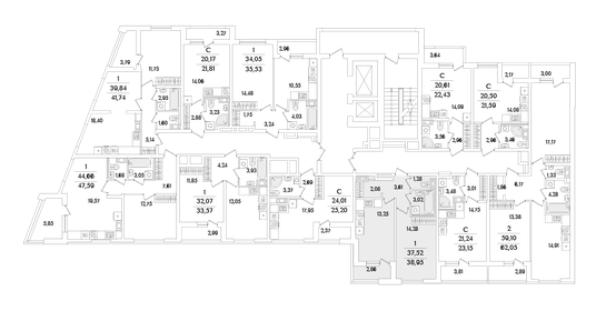 55,2 м², 2-комнатная квартира 12 937 226 ₽ - изображение 51