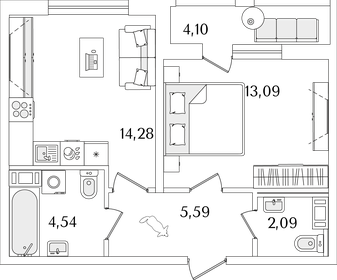 41,6 м², 1-комнатная квартира 10 507 910 ₽ - изображение 13