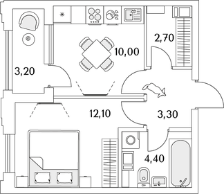 34,1 м², 1-комнатная квартира 7 561 362 ₽ - изображение 54