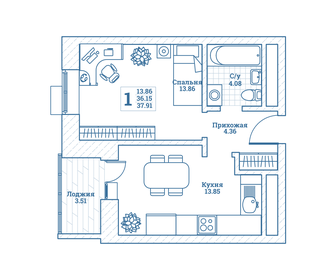 32 м², 1-комнатная квартира 25 000 ₽ в месяц - изображение 53
