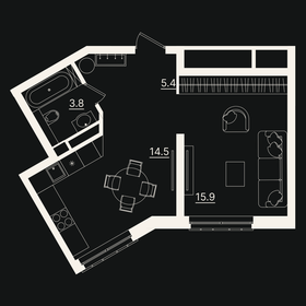 41,4 м², 1-комнатная квартира 18 200 000 ₽ - изображение 45