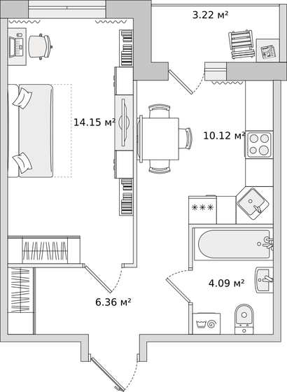 37,9 м², 1-комнатная квартира 6 195 784 ₽ - изображение 50