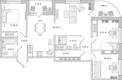 103,5 м², 3-комнатная квартира 24 350 000 ₽ - изображение 95