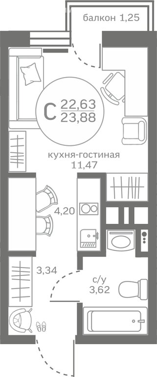 Варианты планировок ЖК «Меридиан ЮГ» - планировка 4