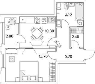 43 м², 1-комнатная квартира 7 899 000 ₽ - изображение 95
