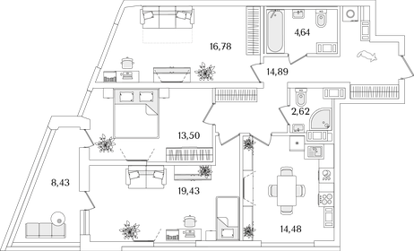 87,8 м², 3-комнатная квартира 17 500 000 ₽ - изображение 143