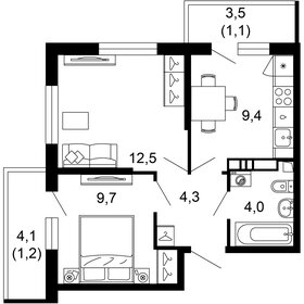 45 м², 2-комнатная квартира 9 200 000 ₽ - изображение 103