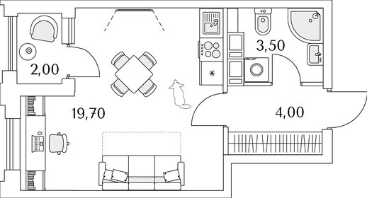 Квартира 28,2 м², студия - изображение 1