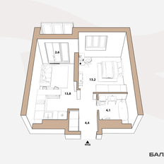 Квартира 46,8 м², 2-комнатная - изображение 4