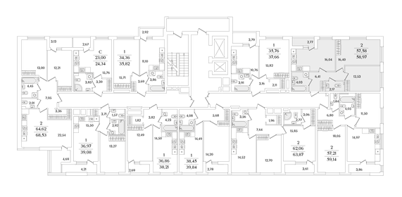 55,8 м², 2-комнатная квартира 11 100 000 ₽ - изображение 102