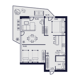 71,8 м², 3-комнатные апартаменты 19 386 000 ₽ - изображение 11