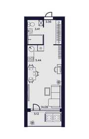 Квартира 31,6 м², 1-комнатные - изображение 1