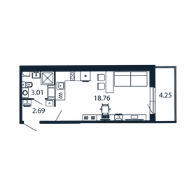 26 м², квартира-студия 4 800 000 ₽ - изображение 105