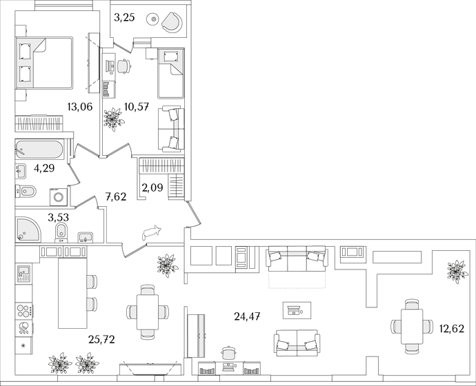96,8 м², 3-комнатная квартира 25 479 218 ₽ - изображение 1