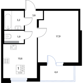 40,2 м², 1-комнатная квартира 6 974 700 ₽ - изображение 30