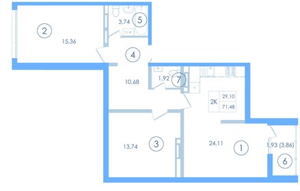 74,5 м², 2-комнатная квартира 12 000 000 ₽ - изображение 36