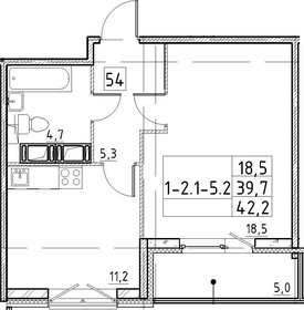 39,4 м², 1-комнатная квартира 12 000 000 ₽ - изображение 23