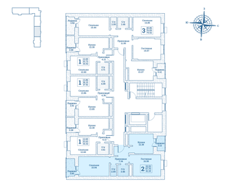 59,3 м², 2-комнатная квартира 6 614 180 ₽ - изображение 17