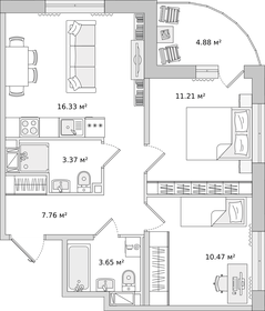 57 м², 2-комнатная квартира 10 240 000 ₽ - изображение 1