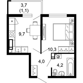 Квартира 29,3 м², 1-комнатная - изображение 1