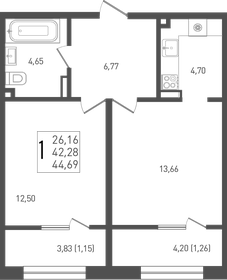 48,1 м², 1-комнатная квартира 3 750 000 ₽ - изображение 102