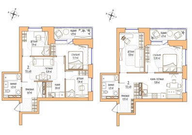61,9 м², 2-комнатная квартира 10 500 000 ₽ - изображение 94