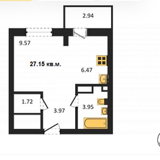 Квартира 27,2 м², студия - изображение 2