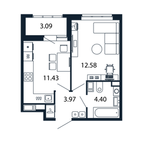 31,9 м², 1-комнатная квартира 7 488 194 ₽ - изображение 71