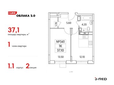 37,1 м², 1-комнатная квартира 10 175 430 ₽ - изображение 59