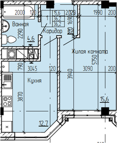 Квартира 36,2 м², 1-комнатная - изображение 1