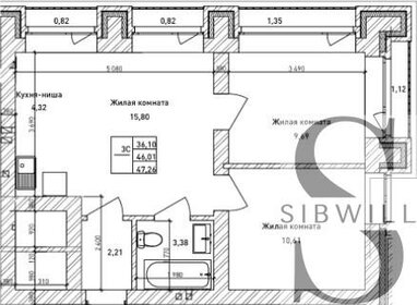 58,2 м², 3-комнатная квартира 6 800 000 ₽ - изображение 80