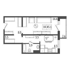 41 м², 1-комнатная квартира 5 043 000 ₽ - изображение 67