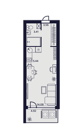 Квартира 31,4 м², 1-комнатные - изображение 1