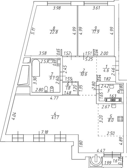 120,6 м², 2-комнатная квартира 132 660 000 ₽ - изображение 1