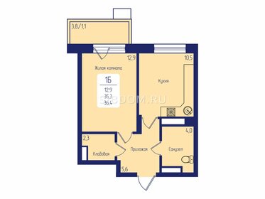 Квартира 36,9 м², студия - изображение 1