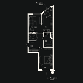 62,5 м², 2-комнатная квартира 15 920 000 ₽ - изображение 6