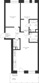 84,5 м², 2-комнатная квартира 12 420 030 ₽ - изображение 100