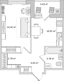 39 м², 1-комнатная квартира 6 492 600 ₽ - изображение 143