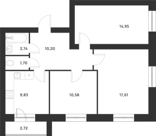 74,1 м², 3-комнатная квартира 6 300 000 ₽ - изображение 23