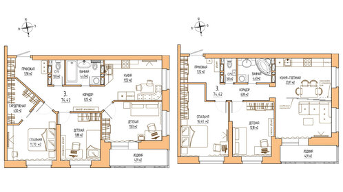 94,4 м², 4-комнатная квартира 13 876 800 ₽ - изображение 40